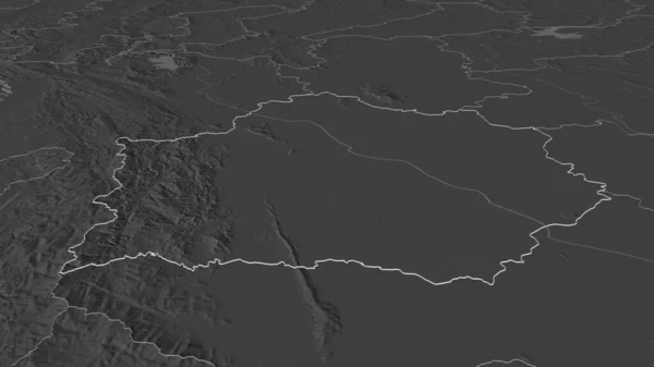 Kampheng Phet タイの州 のズームアウト概要 嘘の見方だ 地表水と二階の標高マップ 3Dレンダリング — ストック写真