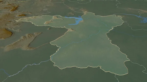 Zoom Khon Kaen Província Tailândia Delineado Perspectiva Óbvia Mapa Topográfico — Fotografia de Stock