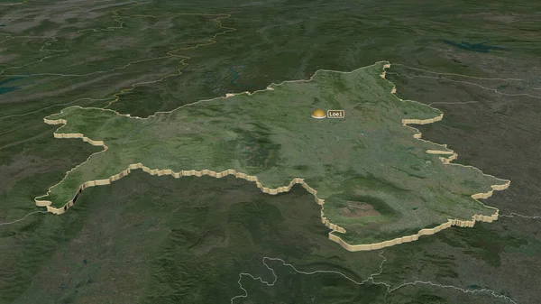 Ampliar Loei Provincia Tailandia Extruido Perspectiva Oblicua Imágenes Satélite Renderizado — Foto de Stock