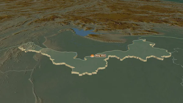Над Нонгкхаем Провинция Таиланда Нависла Угроза Цунами Непристойная Перспектива Карта — стоковое фото