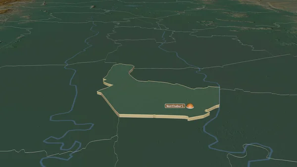 Збільшився Рівень Нетхабурі Провінція Таїланд Неймовірна Перспектива Карта Рельєфу Поверхневими — стокове фото