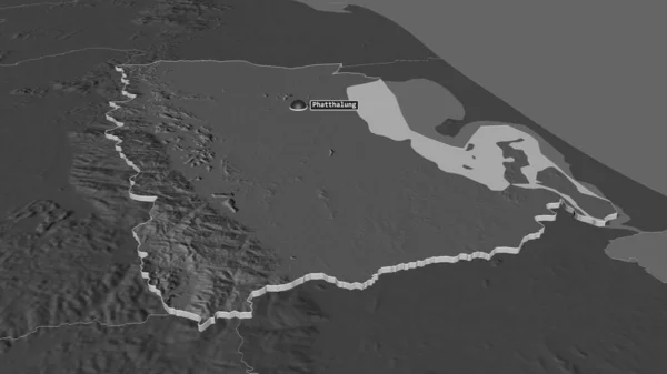 Острове Пхаттхалунг Провинция Таиланда Произошло Землетрясение Непристойная Перспектива Карта Высоты — стоковое фото