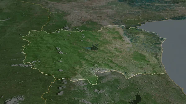 Zoom Sur Phetchaburi Province Thaïlande Perspective Oblique Imagerie Satellite Rendu — Photo