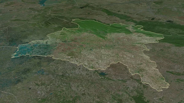 Prachin Buri タイの州 でズームアウト概要 嘘の見方だ 衛星画像 3Dレンダリング — ストック写真
