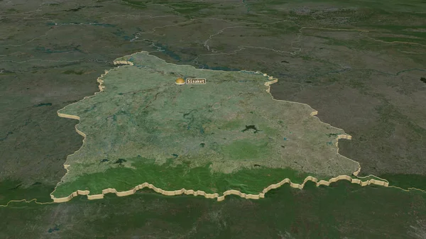 Zoom Sur Ket Province Thaïlande Extrudé Perspective Oblique Imagerie Satellite — Photo