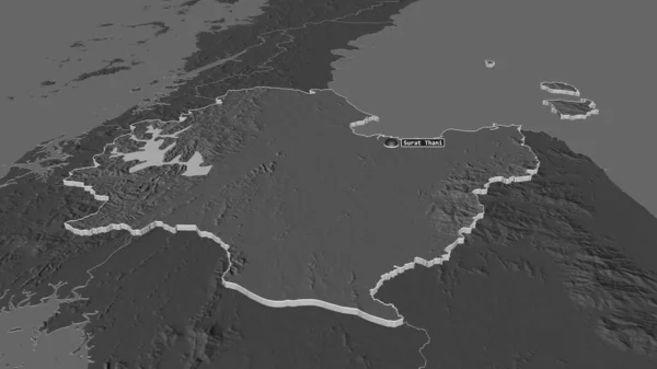 Увеличь Изображение Сурат Тани Провинция Таиланд Непристойная Перспектива Карта Высоты — стоковое фото