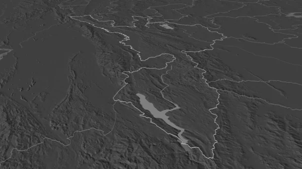 タック タイの州 にズームアウト概要 嘘の見方だ 地表水と二階の標高マップ 3Dレンダリング — ストック写真