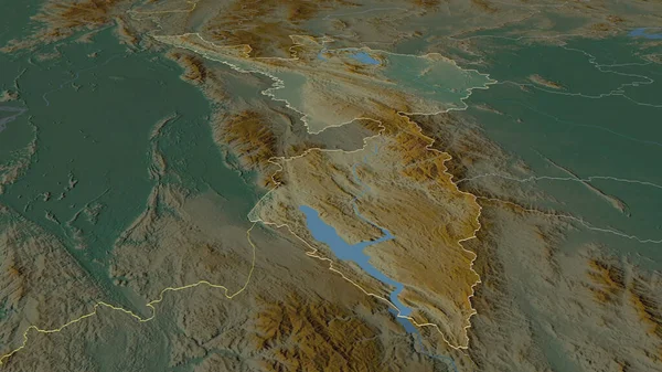 Начнем Така Провинция Таиланда Непристойная Перспектива Карта Рельефа Поверхностными Водами — стоковое фото