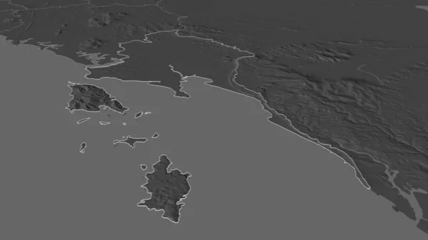 Zoom Trat Провінція Таїланд Неймовірна Перспектива Мапа Висот Поверхневими Водами — стокове фото