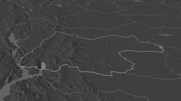 Zoom Auf Uthai Thani Provinz Thailand Schräge Perspektive Karte Der — Stockfoto