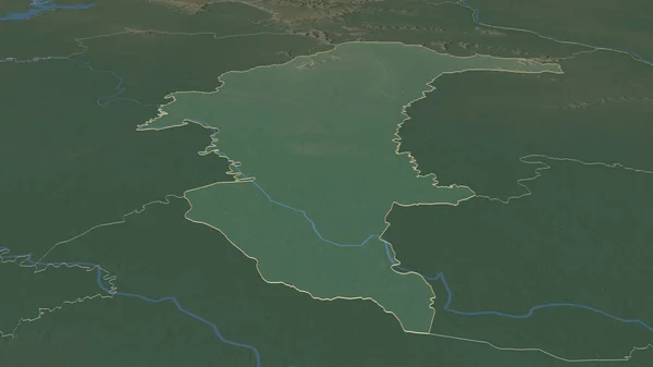 Збільшився Рівень Ясотона Провінція Таїланд Неймовірна Перспектива Карта Рельєфу Поверхневими — стокове фото