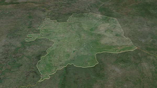 Zoom Kara Região Togo Delineado Perspectiva Óbvia Imagens Satélite Renderização — Fotografia de Stock