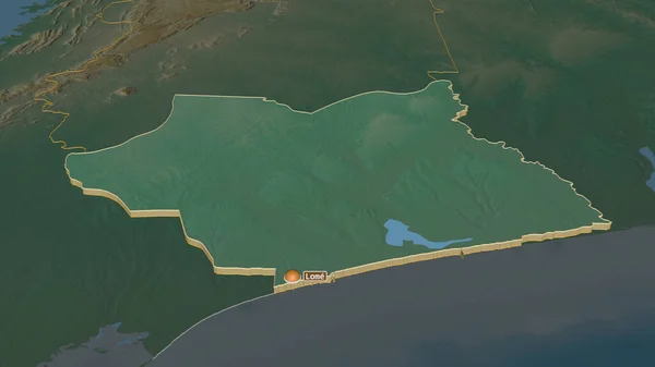 Ampliar Maritime Región Togo Extruido Perspectiva Oblicua Mapa Topográfico Relieve — Foto de Stock