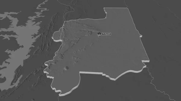Ampliar Plateaux Región Togo Extruido Perspectiva Oblicua Mapa Elevación Bilevel — Foto de Stock
