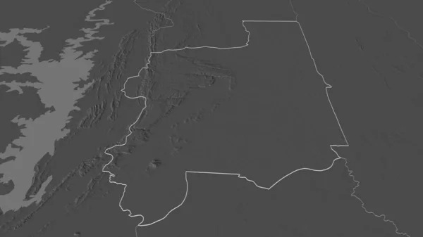 Ampliar Plateaux Región Togo Delineado Perspectiva Oblicua Mapa Elevación Bilevel — Foto de Stock