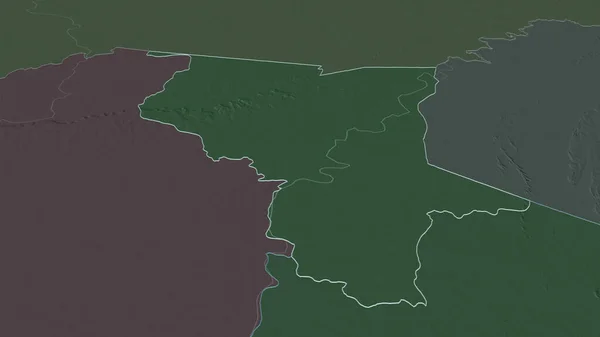 Увеличьте Изображение Саванеса Регион Непристойная Перспектива Цветная Карта Административного Деления — стоковое фото
