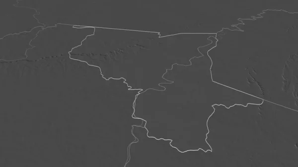 Zoom Savanes Regione Del Togo Delineato Prospettiva Obliqua Mappa Elevazione — Foto Stock