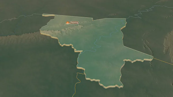 Powiększ Savanes Region Togo Wytłaczany Perspektywa Ukośna Mapa Pomocy Topograficznej — Zdjęcie stockowe