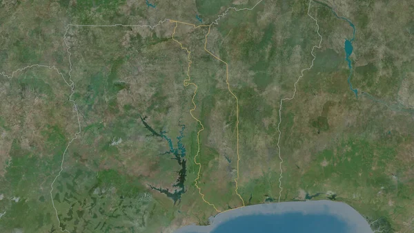 Forma Delineada Zona Togo Imágenes Satélite Renderizado —  Fotos de Stock