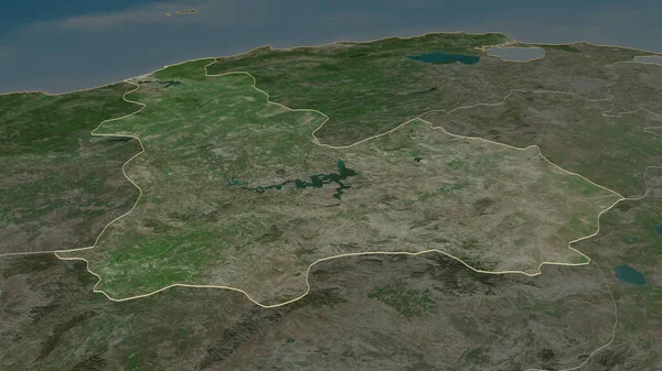 Збільшився Вплив Беджу Провінція Туніс Неймовірна Перспектива Супутникові Знімки Візуалізація — стокове фото