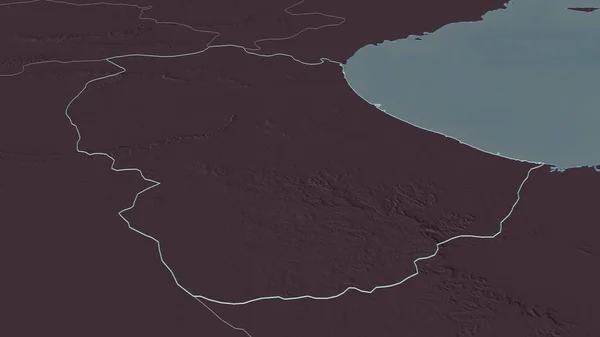 Ampliar Gabes Provincia Túnez Esbozado Perspectiva Oblicua Mapa Coloreado Tocado — Foto de Stock
