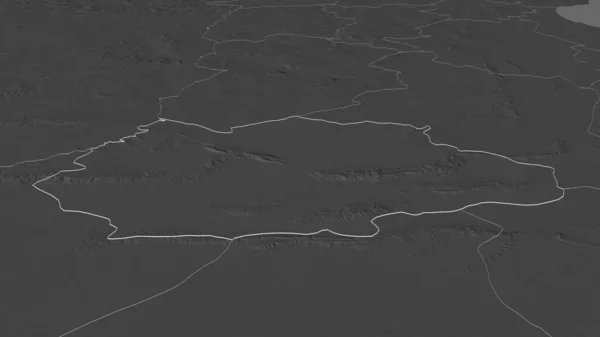 Zoom Gafsa Governatorato Della Tunisia Delineato Prospettiva Obliqua Mappa Elevazione — Foto Stock