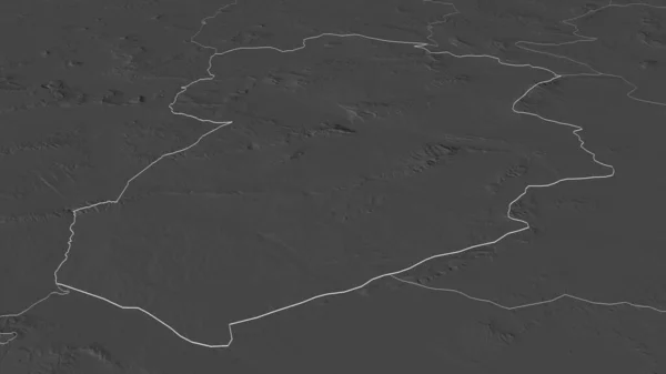 Powiększ Kasserine Gubernator Tunezji Perspektywa Ukośna Dwupoziomowa Mapa Wysokości Wodami — Zdjęcie stockowe