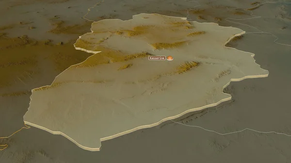 Ampliar Kasserine Provincia Túnez Extruido Perspectiva Oblicua Mapa Topográfico Relieve —  Fotos de Stock