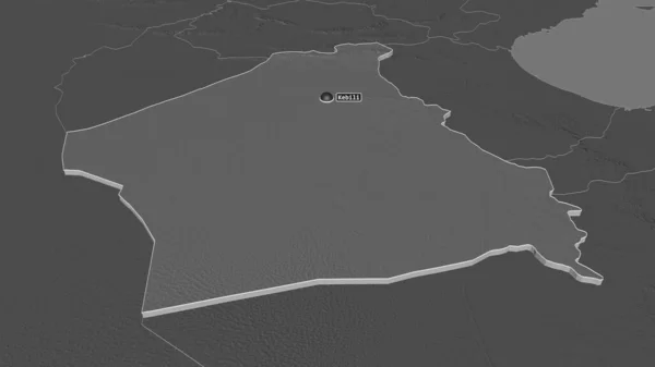Приблизь Кебили Провинция Тунис Экструдированную Непристойная Перспектива Карта Высоты Билевель — стоковое фото