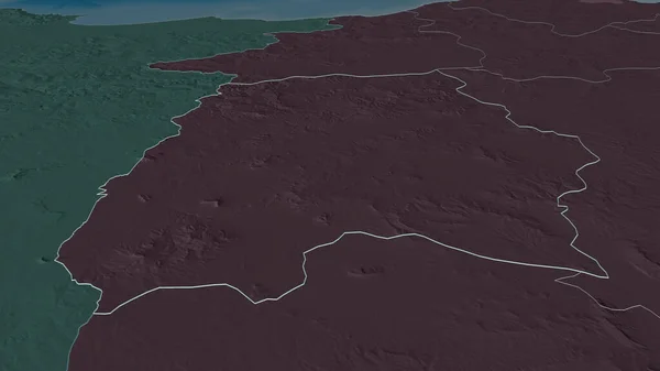 Увеличьте Кеф Провинция Тунис Непристойная Перспектива Цветная Карта Административного Деления — стоковое фото