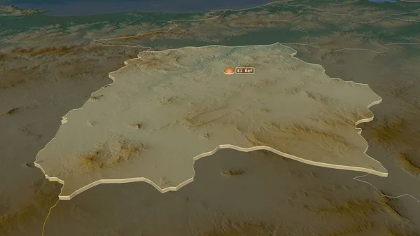 Збільшити Вплив Кеф Провінція Туніс Було Експропрійовано Неймовірна Перспектива Карта — стокове фото