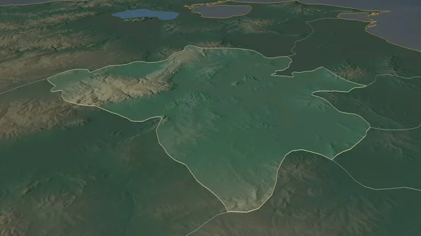 Zoom Manubah Governadoria Tunísia Delineado Perspectiva Óbvia Mapa Topográfico Relevo — Fotografia de Stock