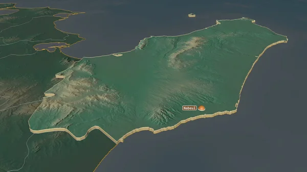 Увеличьте Масштаб Экструзии Набайла Провинции Тунис Непристойная Перспектива Карта Рельефа — стоковое фото
