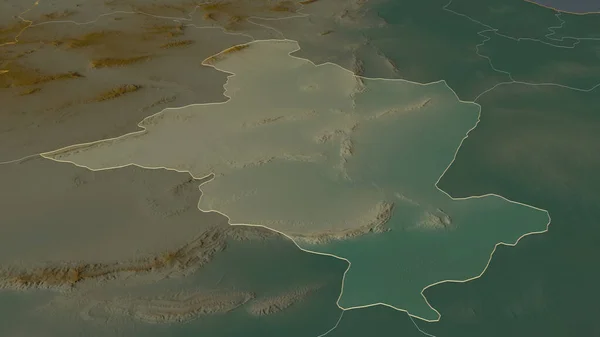 Увеличь Сиди Зид Провинция Тунис Непристойная Перспектива Карта Рельефа Поверхностными — стоковое фото