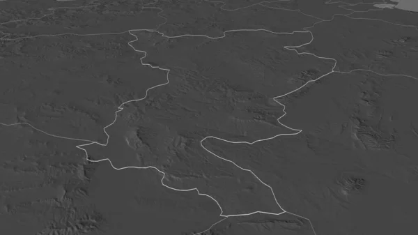 Ampliar Siliana Gobernación Túnez Esbozado Perspectiva Oblicua Mapa Elevación Bilevel — Foto de Stock