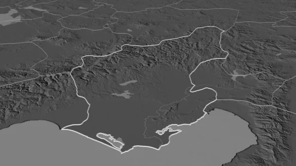 Powiększ Adanę Prowincja Turcji Perspektywa Ukośna Dwupoziomowa Mapa Wysokości Wodami — Zdjęcie stockowe