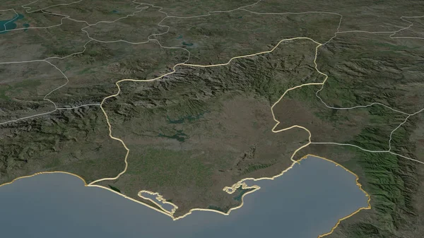 Zoom Sur Adana Province Turquie Esquissé Perspective Oblique Imagerie Satellite — Photo