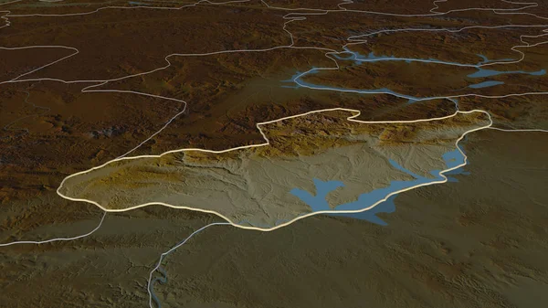 Zoom Sur Adiyaman Province Turquie Perspective Oblique Carte Topographique Relief — Photo