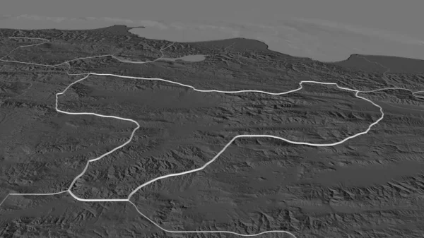 Zoom Amasya Provincia Della Turchia Delineato Prospettiva Obliqua Mappa Elevazione — Foto Stock