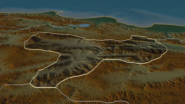 Amasya トルコの州 にズームアウト概要 嘘の見方だ 地表水と地形救援マップ 3Dレンダリング — ストック写真
