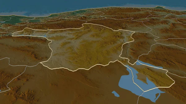 Ampliar Ankara Provincia Turquía Esbozado Perspectiva Oblicua Mapa Topográfico Relieve — Foto de Stock