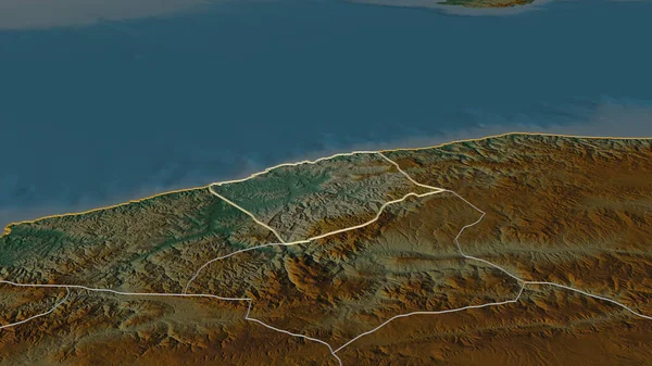 Zoom Sur Bartn Province Turquie Perspective Oblique Carte Topographique Relief — Photo