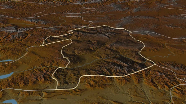 Ingrandisci Bingol Turchia Prospettiva Obliqua Mappa Topografica Rilievo Con Acque — Foto Stock