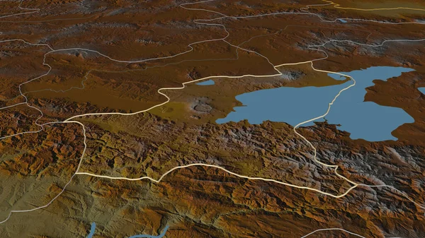 Ampliar Bitlis Provincia Turquía Esbozado Perspectiva Oblicua Mapa Topográfico Relieve — Foto de Stock