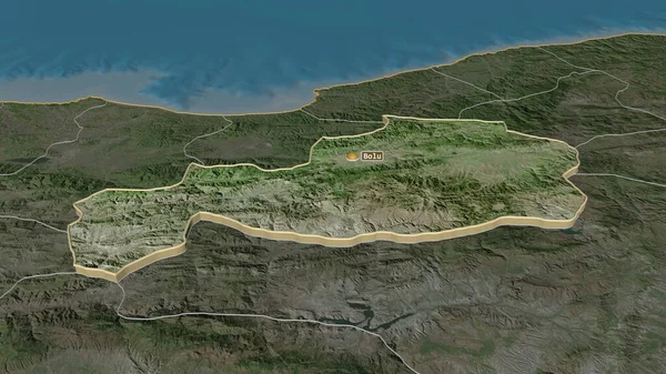 Zoom Sur Bolu Province Turquie Extrudé Perspective Oblique Imagerie Satellite — Photo