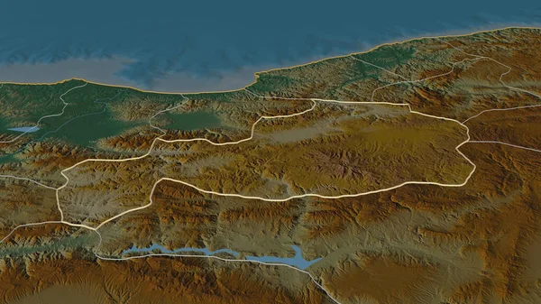 Zoom Auf Bolu Provinz Der Türkei Umrissen Schräge Perspektive Topographische — Stockfoto