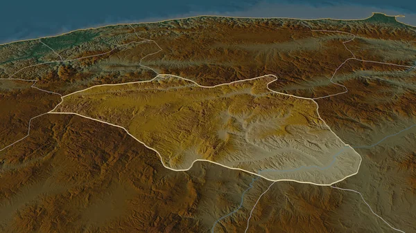Inzoomen Cankiri Provincie Turkije Geschetst Obliek Perspectief Topografische Reliëfkaart Met — Stockfoto