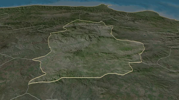 Ampliar Corum Provincia Turquía Esbozado Perspectiva Oblicua Imágenes Satélite Renderizado — Foto de Stock