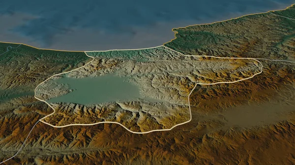 Zoom Sur Duzce Province Turquie Perspective Oblique Carte Topographique Relief — Photo