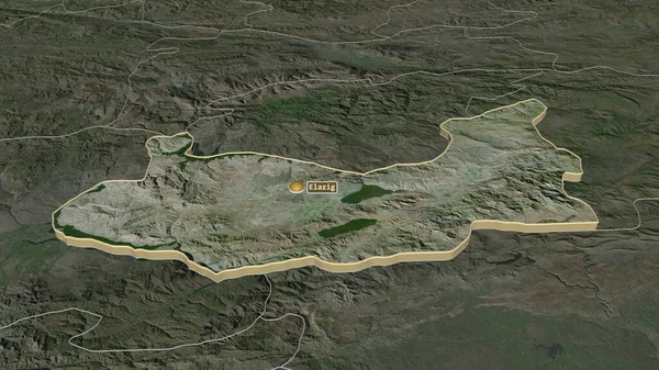 Ampliar Elazg Provincia Turquía Extruido Perspectiva Oblicua Imágenes Satélite Renderizado — Foto de Stock